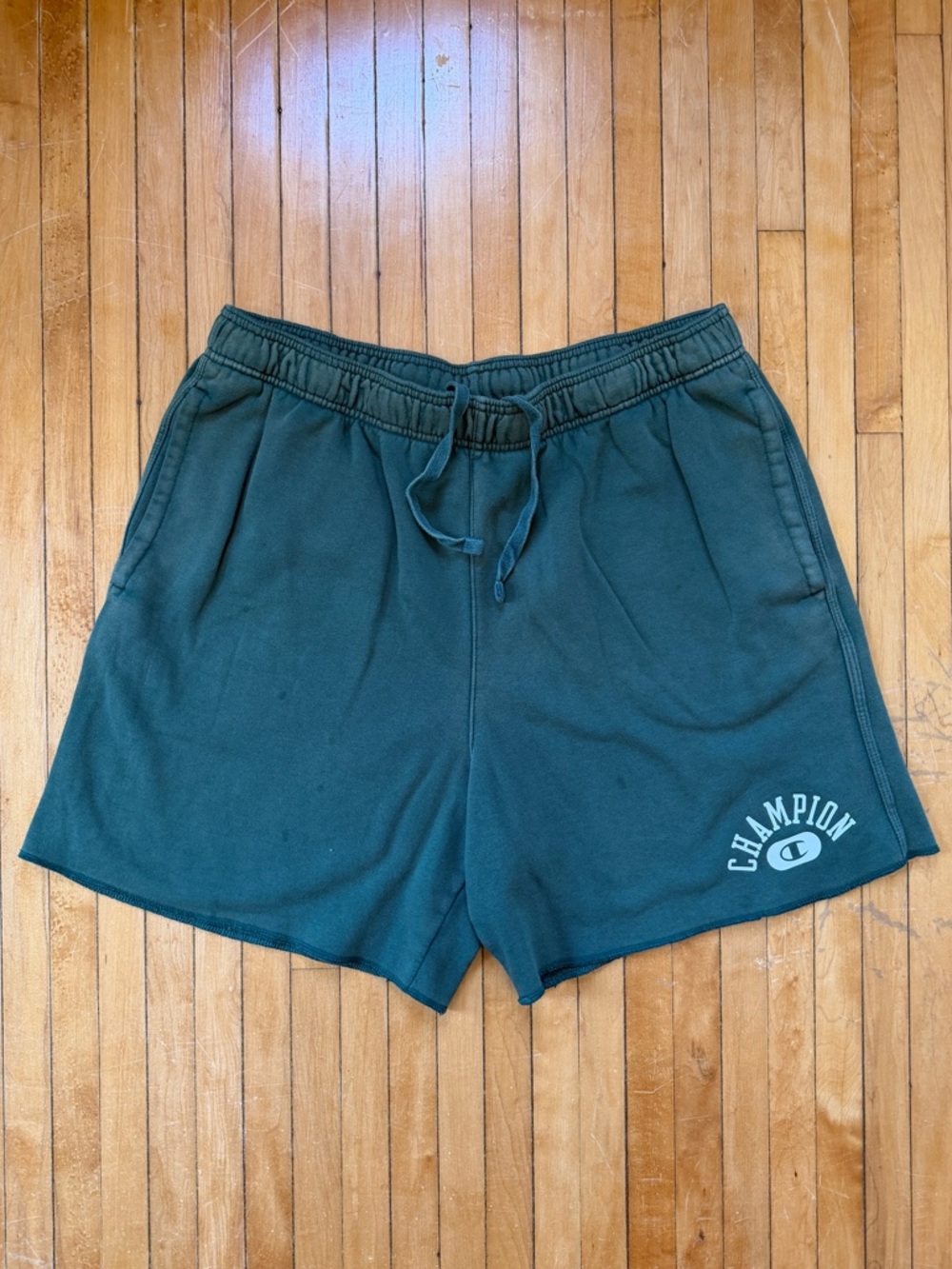 Vintage Y2K Champion Shorts Solar Wash Men’s Green Cotton Blend Sz. XL